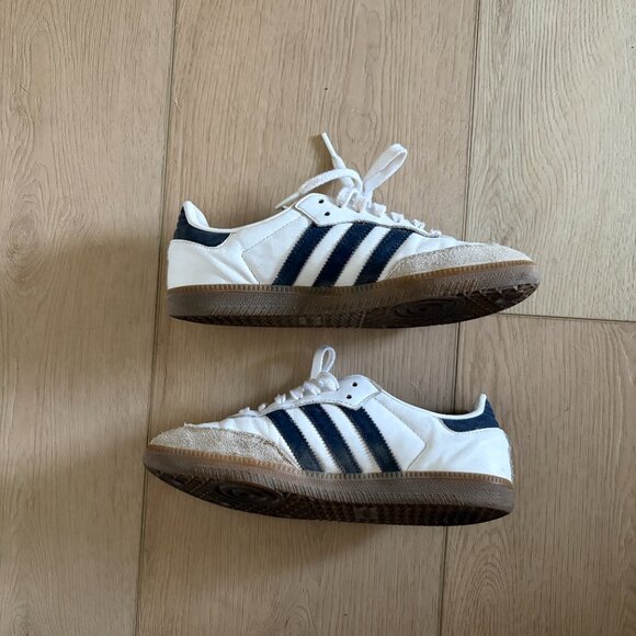 Adidas Samba White Navy Womens 6.5 - Picture 2 of 6